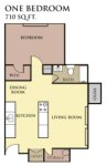 1 bedroom / 1 bath