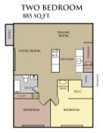 2 bedroom / 1 bath